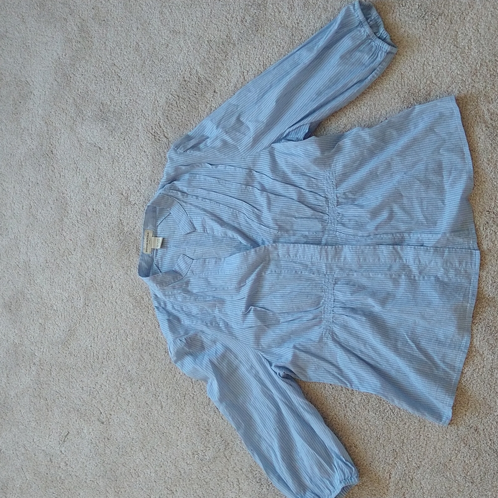 A Banana Republic blue striped blouse size XL